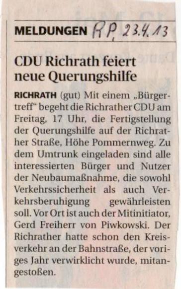 zeitungsausschnitt v. 23.04.2013