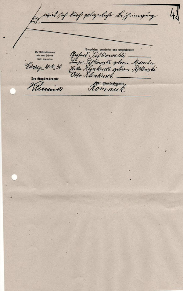 Luise und Gerhard Pifkowski-Heiatseintrag-1939-2