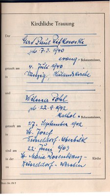 Gerd+Wilma Pif(w)kowski-kirchl.Trauung-1963-1