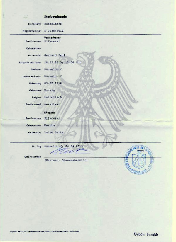 Gerhard Paul Pifkowski-Sterbeurkunde-2013