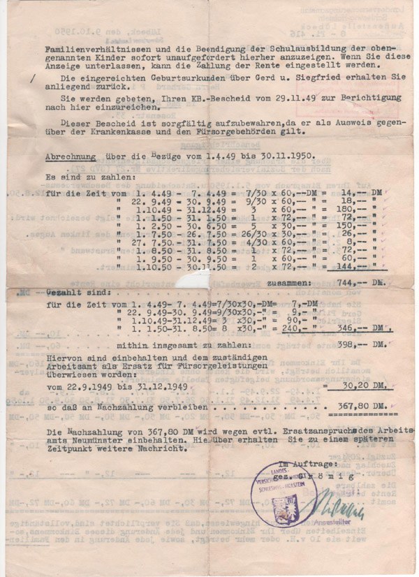 Erhöhung einer Kriegsbeschädigungsrente-1950-2