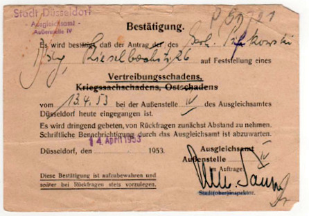Feststellung des Vertreibungsschadens-1953