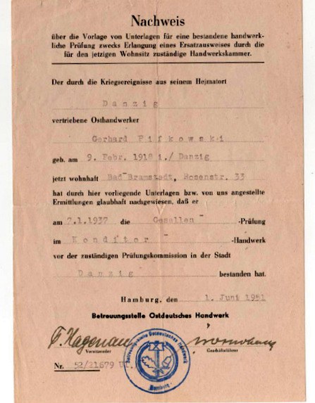 Nachweis einer bestandenen Prüfung-1951