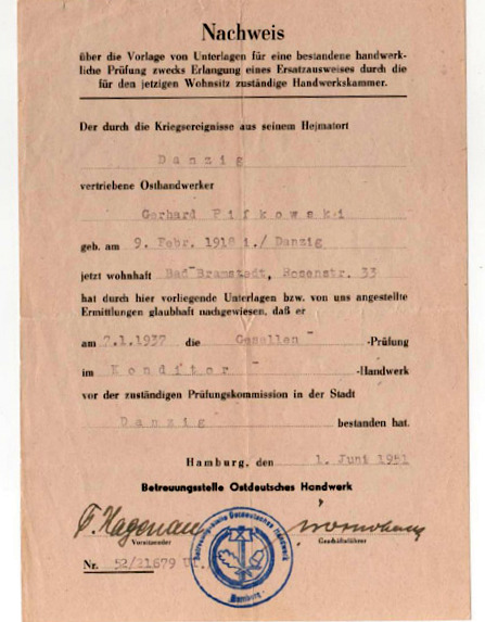 Nachweis einer bestandenen Prüfung-1951