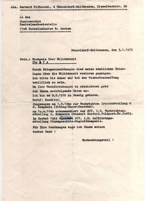 Nachweis über Militärzeit für LVA-1973