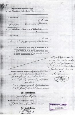 Joseph Piwkowski+Auguste Czech-Heiratsurkunde-1881-2