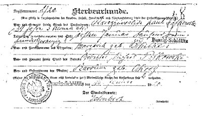 Paul Michael Pif(w)kowski-Sterbeurkunde-1920