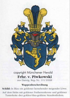Wappenbeschreibung Kosemczyk mit der Freiherrenkrone